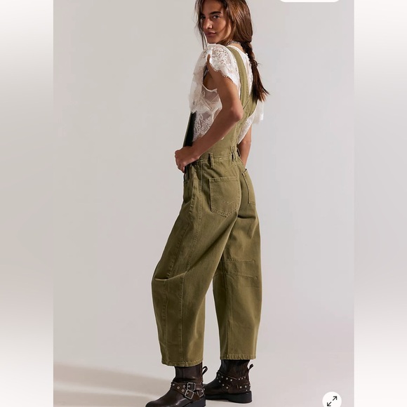 Free People We The Free Good Luck Barrel Overalls - Picture 2 of 6